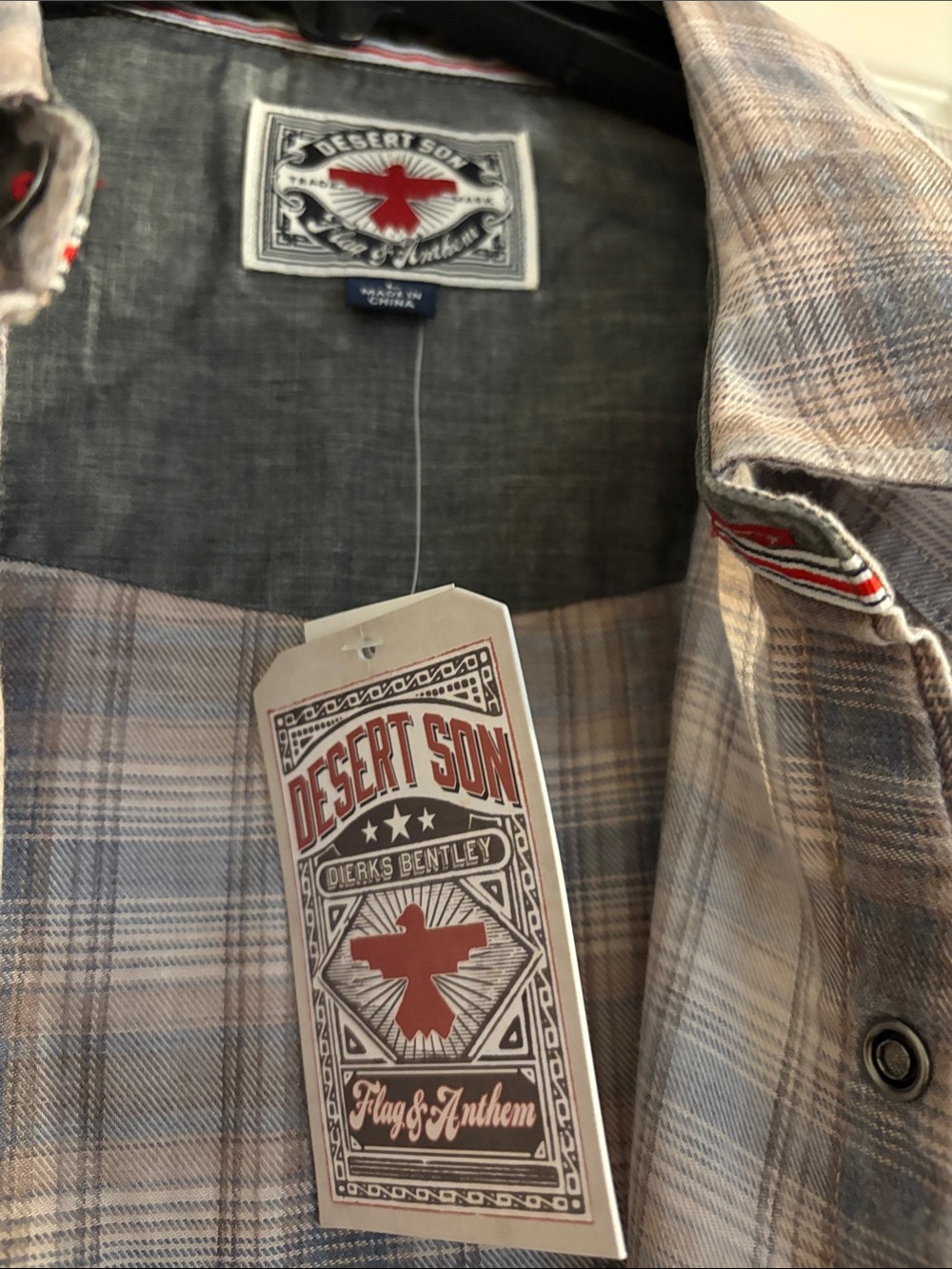 Desert Son Men's Plaid Button-Down Shirt - Taupe Gray